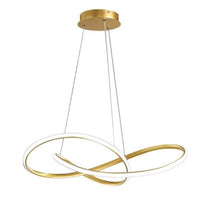 Load image into Gallery viewer, Hanging Lamp LED Pendant Light Creative Round Ring Modern Chandelier 55 cm Black/Gold