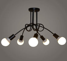 Load image into Gallery viewer, Ceiling Lamp Lighting Curved Design Hanging Lights 5/8 Heads Lighting & Ceiling Fans Black/Gold