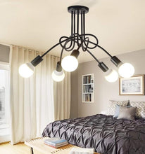 Load image into Gallery viewer, Ceiling Lamp Lighting Curved Design Hanging Lights 5/8 Heads Lighting & Ceiling Fans Black/Gold