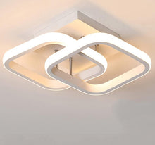 Load image into Gallery viewer, Ceiling Light LED 2 Square 22 W Black/White Small 3 Color Lights 28cm