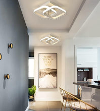 Load image into Gallery viewer, Ceiling Light LED 2 Square 22 W Black/White Small 3 Color Lights 28cm