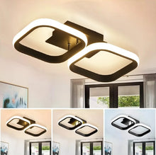 Load image into Gallery viewer, LED Mounted Ceiling Lamp Decorative Lights for Hallway White/Black Square Ceiling Light 3 Color Lights