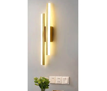 Load image into Gallery viewer, LED Wall Light 28 Watt Brushed Gold Finish Warm White Indoor Wall Lamp