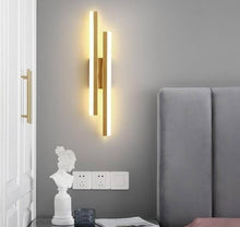 Load image into Gallery viewer, LED Wall Light 28 Watt Brushed Gold Finish Warm White Indoor Wall Lamp