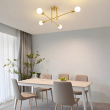 Load image into Gallery viewer, 4 Lights Retro Gold Industrial Ceiling Lights Metal E27 Pendant Light Fixture