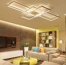 Load image into Gallery viewer, LED Ceiling Lamp Modern Chandelier Rectangular Space Design Indoor Lighting Fixture Remote Control