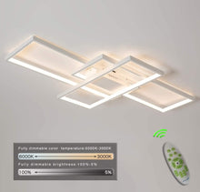 Load image into Gallery viewer, LED Ceiling Lamp Modern Chandelier Rectangular Space Design Indoor Lighting Fixture Remote Control