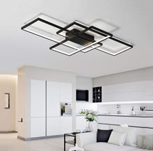 Load image into Gallery viewer, LED Ceiling Lamp Modern Square Integrated LED 40W Cool White 6000K 90cm Black/White Chandelier