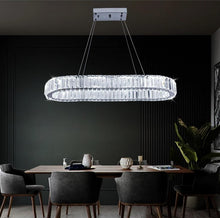 Load image into Gallery viewer, Chandelier Crystal Oval LED Pendant Light Modern Large Crystal 70cm (warm/cool white)
