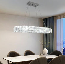 Load image into Gallery viewer, Chandelier Crystal Oval LED Pendant Light Modern Large Crystal 70cm (warm/cool white)