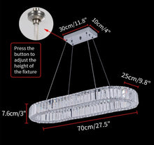 Load image into Gallery viewer, Chandelier Crystal Oval LED Pendant Light Modern Large Crystal 70cm (warm/cool white)