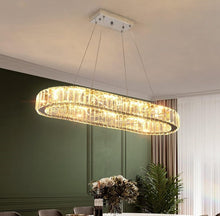 Load image into Gallery viewer, Chandelier Crystal Oval LED Pendant Light Modern Large Crystal 70cm (warm/cool white)