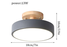 Load image into Gallery viewer, Iron Ceiling Lamp Ceiling Light LED Flush Gray/White Wood 18 cm Cool Light