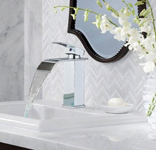 Load image into Gallery viewer, Basin Tap Black/Gold/Silver Modern Waterfall Bathroom Sink Faucet with Single Handle Bathroom Faucet