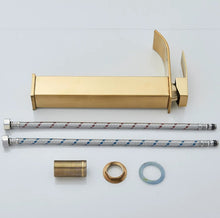 Load image into Gallery viewer, Basin Tap Modern Black/Gold/Silver Waterfall Tall Single Lever Handle Single Hole Mono Basin Mixer