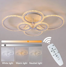 Load image into Gallery viewer, LED Ceiling Lights White Chandelier Modern Dimmable With Remote Control 76cm