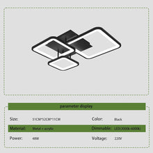 Load image into Gallery viewer, LED Ceiling Light With Remote Control Square Ceiling Light Dimmable 55cm Black 4 Color Lights