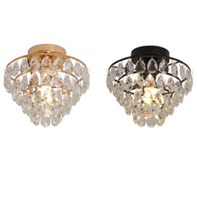 Load image into Gallery viewer, Crystal Ceiling Light Gold/Black Chandelier Pendant Lamp E27