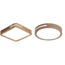 Load image into Gallery viewer, LED Ceiling Light 30cm Wood Effect Square/Round 3 Color Lights