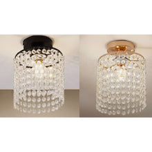 Load image into Gallery viewer, Ceiling Light Crystal Beaded Flush Mount Modern Mini Chandelier Gold/Black G9