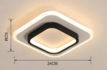 Load image into Gallery viewer, Modern LED Ceiling Lights Acrylic Square Ceiling Lamp Black Ceiling Lighting Fixture for Hallway Office Bedroom Kitchen Living Room Bedroom 24cm
