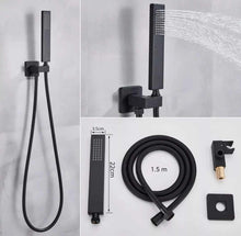 Load image into Gallery viewer, Concealed Rear Wall Matte Black Shower Mixer System Shower Set Wall Mounted