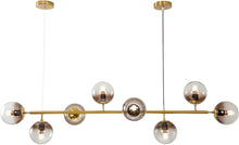 Load image into Gallery viewer, Modern Luxury Chandeliers LED Glass Ball Gold Ceiling 220v Pendant Lights 8 Heads Smoky Gray