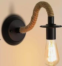 Load image into Gallery viewer, Wall Light Vintage Hemp Rope Industrial Wall Light Retro E27 Design Wall Lamp