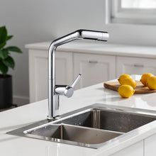 Load image into Gallery viewer, Kitchen Tap 5‑Mode Faucet Mixer Pull‑Out Spray 360 Swivel Brushed Nickel & Chrome
