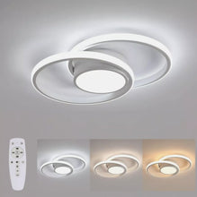 Load image into Gallery viewer, Modern LED Ceiling Light Semi Flush Mount Ceiling Light White with Remote Control 2 Rings
