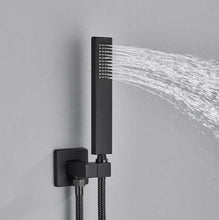Load image into Gallery viewer, Concealed Rear Wall Matte Black Shower Mixer System Shower Set Wall Mounted