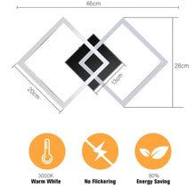 Load image into Gallery viewer, Modern LED Flush Mount Ceiling Light Black Square 3 Color Lights 24W Chandelier