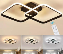 Load image into Gallery viewer, LED Ceiling Light 50 W Black Acrylic Ceiling Lamp Square Ceiling Light with Remote Control 3000K-6500K