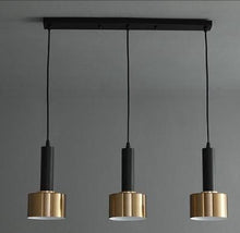 Load image into Gallery viewer, Modern E27 Pendant Light 3-Bulb Black Gold Pendant Metal Industrial Design Height Adjustable