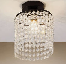 Load image into Gallery viewer, Ceiling Light Crystal Beaded Flush Mount Modern Mini Chandelier Gold/Black G9