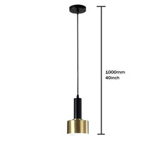 Load image into Gallery viewer, 1 Way Small Hanging Light Gold/Black Lampshade Ceiling Pendant Light Copper Lamp Adjustable Line