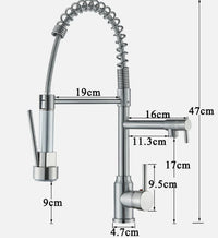 Load image into Gallery viewer, Kitchen Tap Silver Pull-Down Mixer Tap with Dual Spray Brushed Nickel Finish