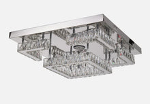 Load image into Gallery viewer, LED Ceiling Light Modern Luxury Crystal Rectangular Flush Mount Silver 55 cm Cool White