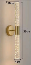 Load image into Gallery viewer, LED Wall Sconce Crystal with Bubble Glass Wall Lamps Modern Indoor Crystal Black/Gold Warm White