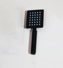 Load image into Gallery viewer, Square Black Matte Shower Hand Rainfall Effect
