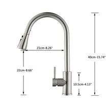 Load image into Gallery viewer, best pull out kitchen taps 2021 Kitchen Tap Chrome Finish 360° Faucet Pull Out Sprayer 1 Handle Mixer