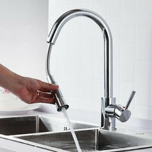 Load image into Gallery viewer, best pull out kitchen tap Kitchen Tap Chrome Finish 360° Swivel Kitchen Sink Faucet Pull Out Sprayer