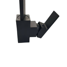 Load image into Gallery viewer, mixer kitchen tap black Mixer Tap Square Mono Brass Faucet Kitchen Tap Black Finish Square Neck Sink Taps lever
