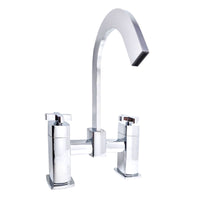 Load image into Gallery viewer, Bath Filler Chrome Finish Cross Handles Bath filler mixer tap cross handles