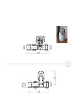 Load image into Gallery viewer,  Towel Radiator Valves15mm Pair Chrome White Thermostatic Manual Control Corner Towel Radiator Valves15mm Pair Chrome