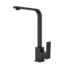 Load image into Gallery viewer, black kitchen tap Mixer Tap Square Mono Brass Faucet Kitchen Tap Black Finish Square Neck Sink Taps lever
