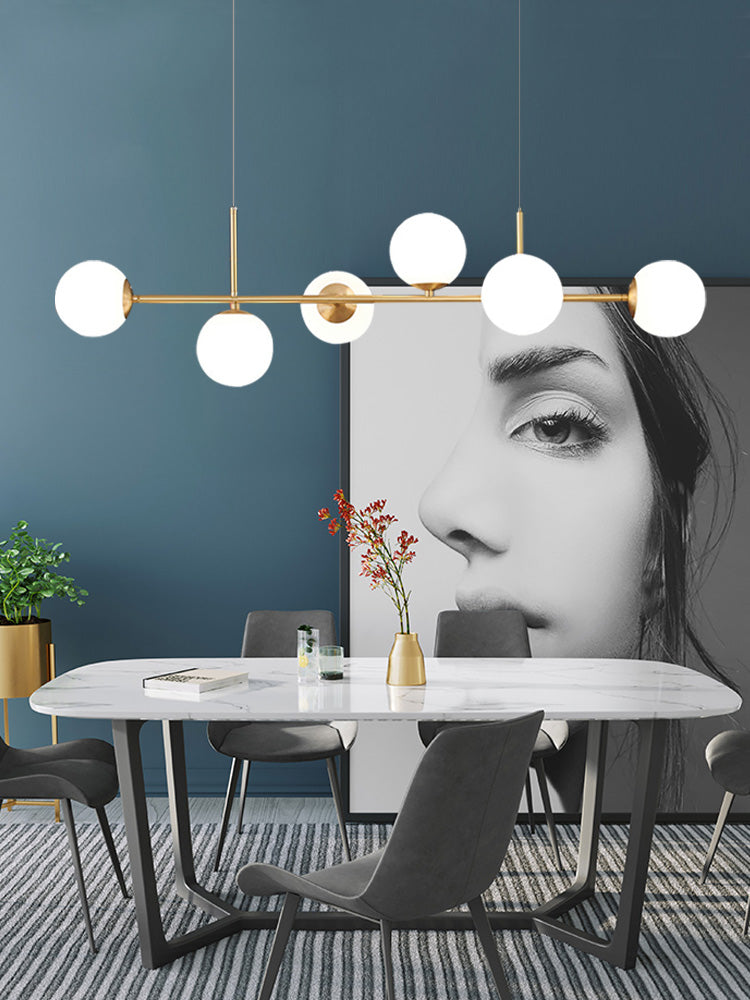 Glass Chandelier E27 Gold and Matte White 6/8 Lights