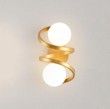 Load image into Gallery viewer, Metal Wall Lights 2-Light Glass Ball Modern Bedroom Bedside Wall Sconces Gold / Black
