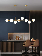 Load image into Gallery viewer, Glass Chandelier E27 Gold and Matte White 6/8 Lights
