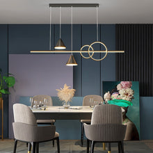 Load image into Gallery viewer, Modern Minimalist Pendant Light Metallic Black Linear LED Pendant Lighting Contemporary Ceiling Chandelier Adjustable Hanging
